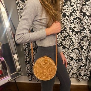 Round Straw Crossbody Bag